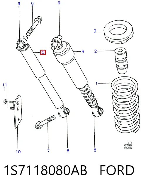 Амортизатор задній 1S7118080AB Ford