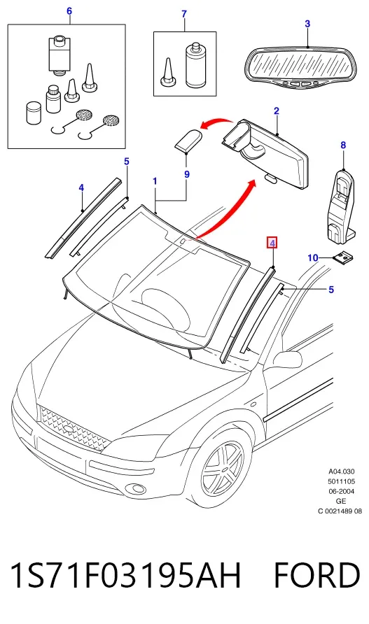 Молдинг лобового скла, лівий 1S71F03195AH Ford