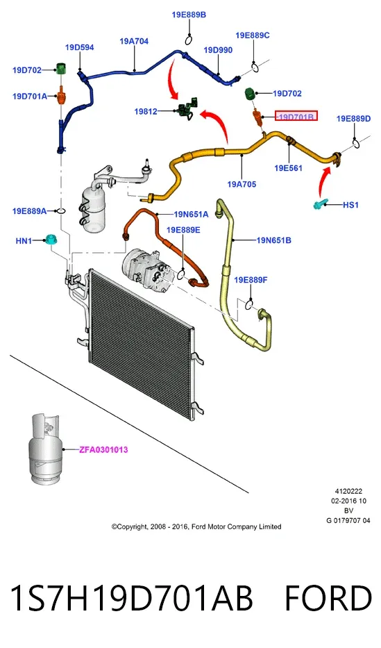 Клапан заправки кондиціонера 1S7H19D701AB Ford