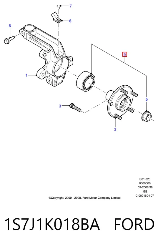 Підшипник ступиці 1S7J1K018BA Ford