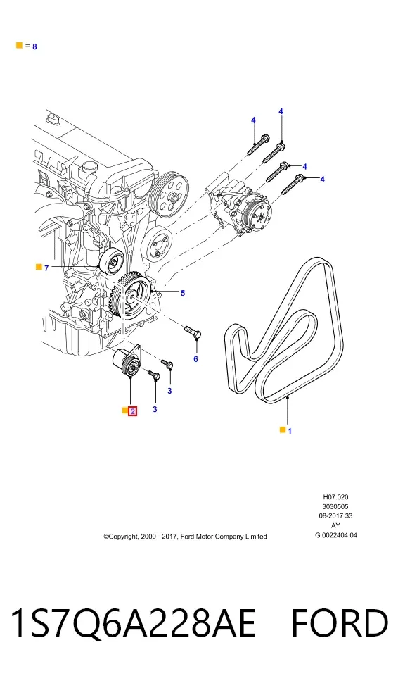 Натягувач приводного ременя 1S7Q6A228AE Ford