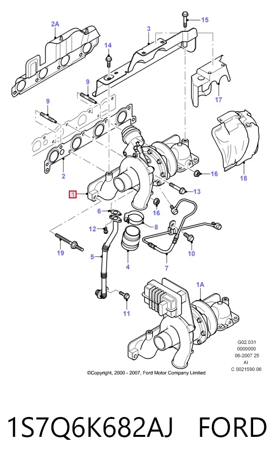 Турбіна 1S7Q6K682AJ Ford