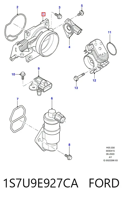 Дросільна заслінка 1S7U9E927CA Ford