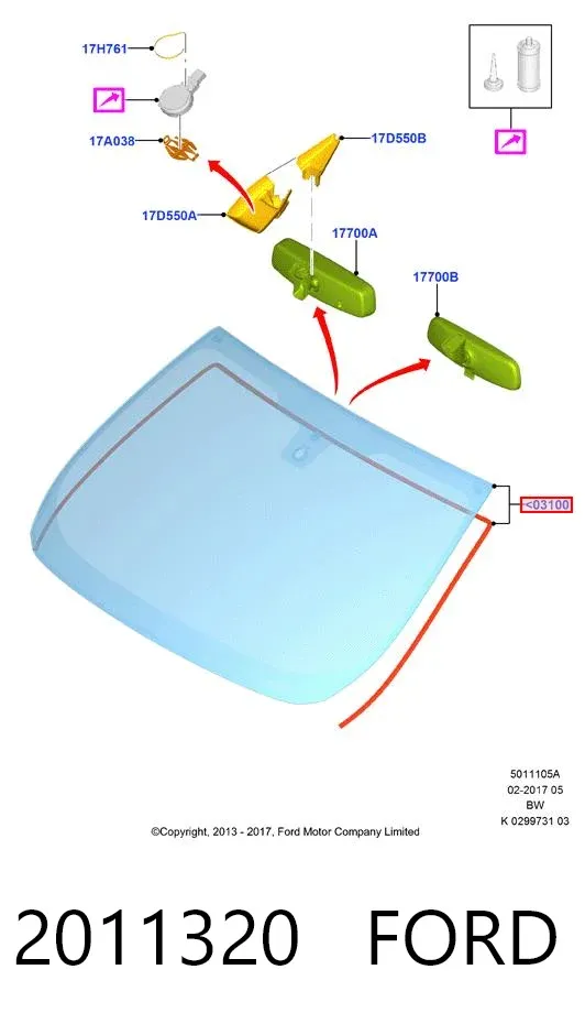 Лобове скло 2011320 Ford