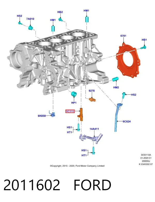 Датчик колінвала 2011602 Ford