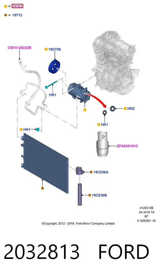 Компресор кондиціонера 2032813 Ford