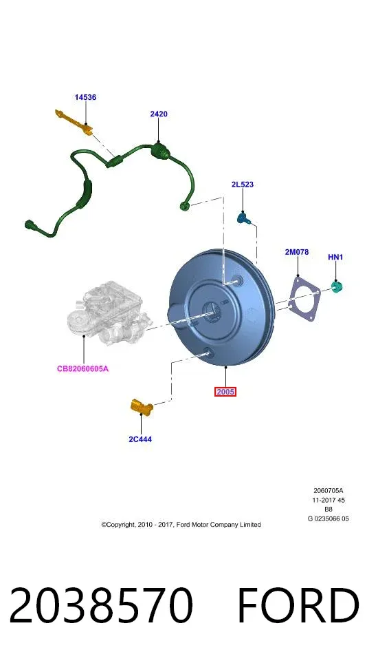 Підсилювач гальм 2038570 Ford