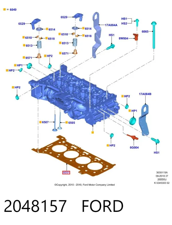 Прокладка ГБЦ 2048157 Ford
