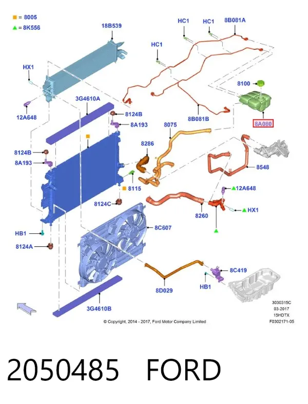 Бачок системи охолодження 2050485 Ford