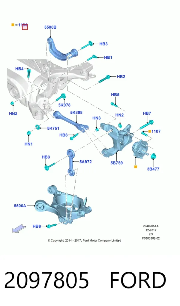 Задня маточина 2097805 Ford