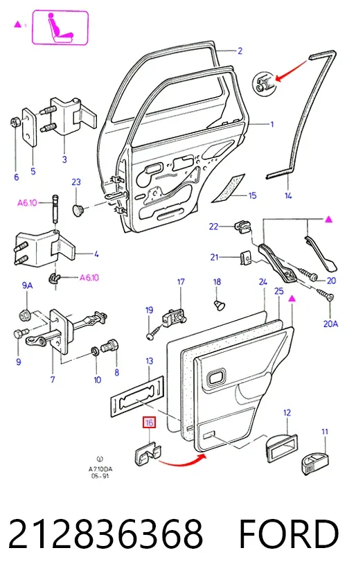 Дзеркало праве 212836368 Ford
