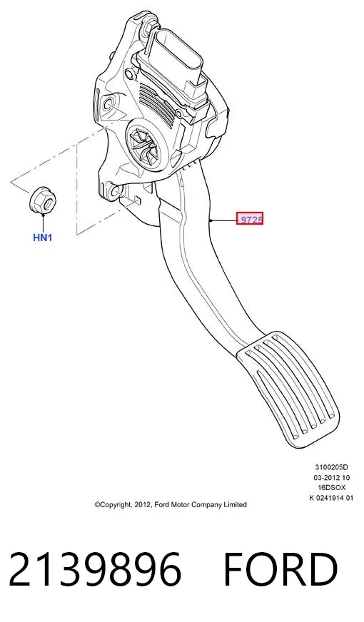 Педаль газу 2139896 Ford