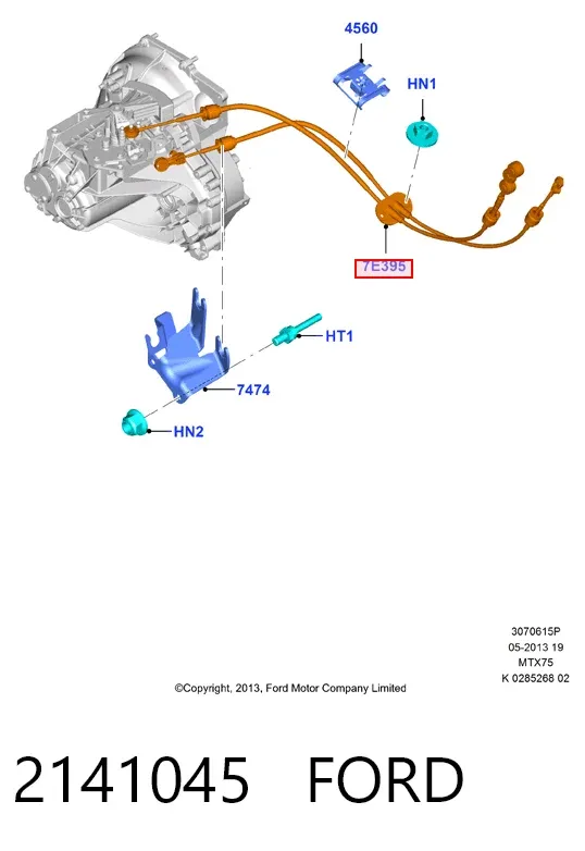 Трос перемикання передач 2141045 Ford