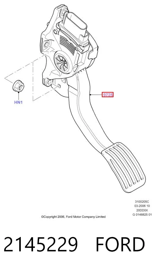 Педаль газу 2145229 Ford
