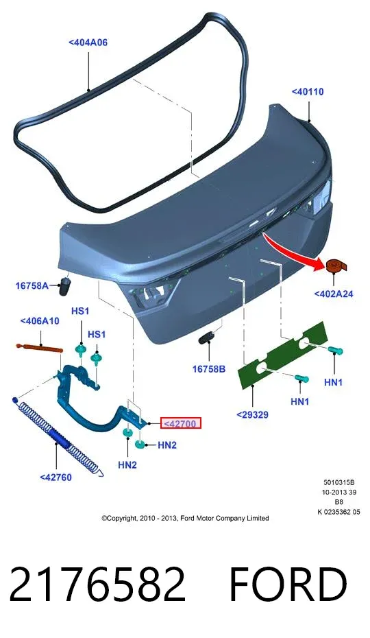Петля кришки багажника 2176582 Ford