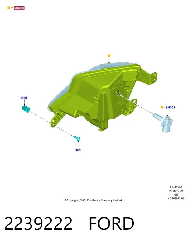 Фара протитуманна, права 2239222 Ford