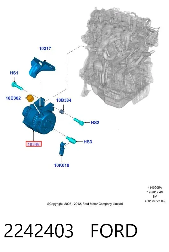 Генератор 2242403 Ford