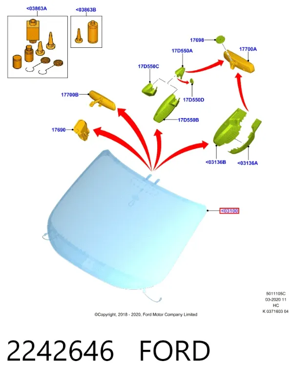 Лобове скло 2242646 Ford