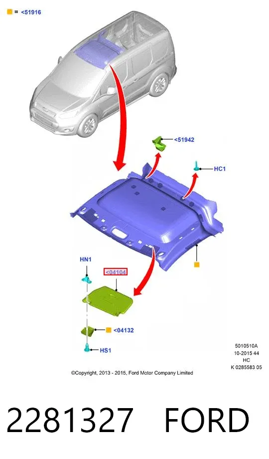 Сонцезахисний козирок 2281327 Ford
