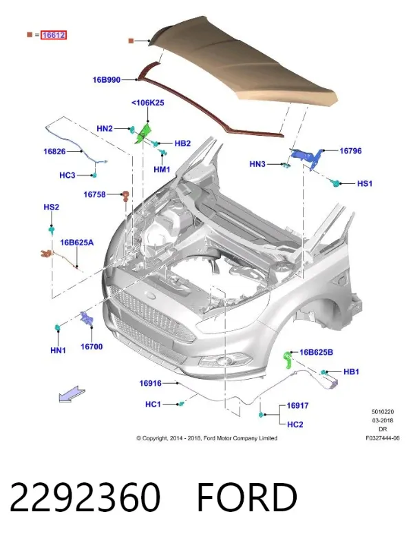 Капот 2292360 Ford