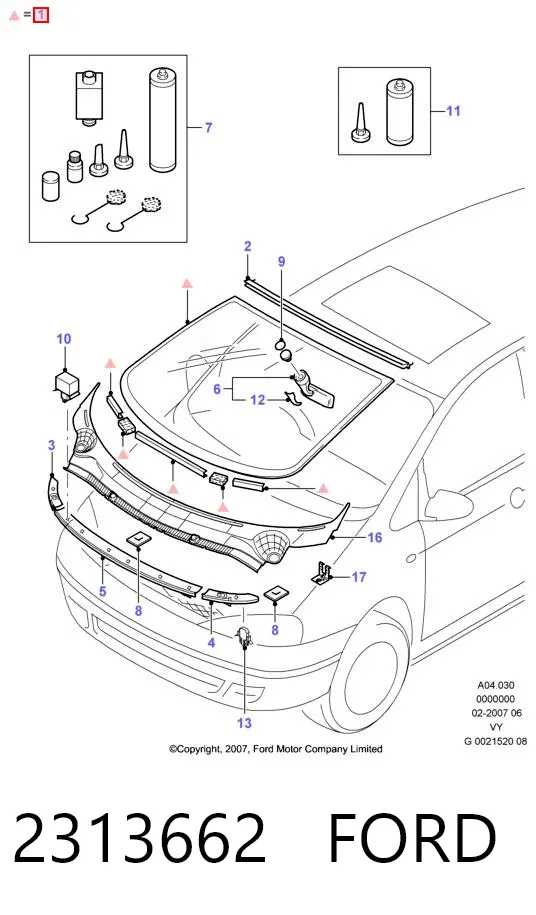 Лобове скло 2313662 Ford