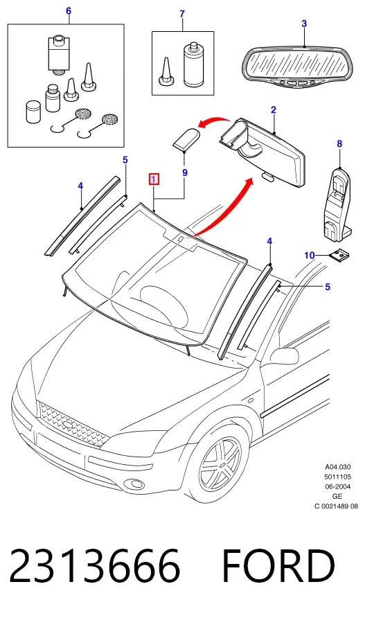 Лобове скло 2313666 Ford