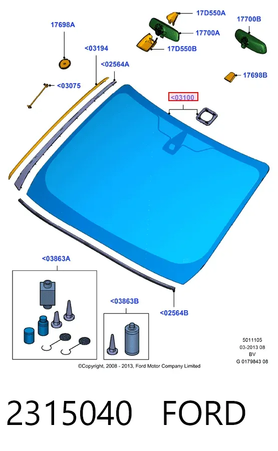 Лобове скло 2315040 Ford