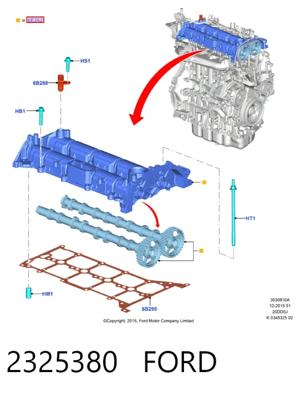 Корпус распредвала 2325380 Ford
