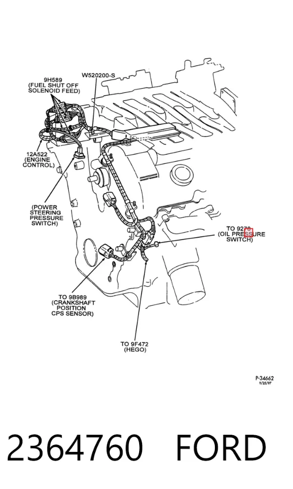 Датчик тиску масла 2364760 Ford