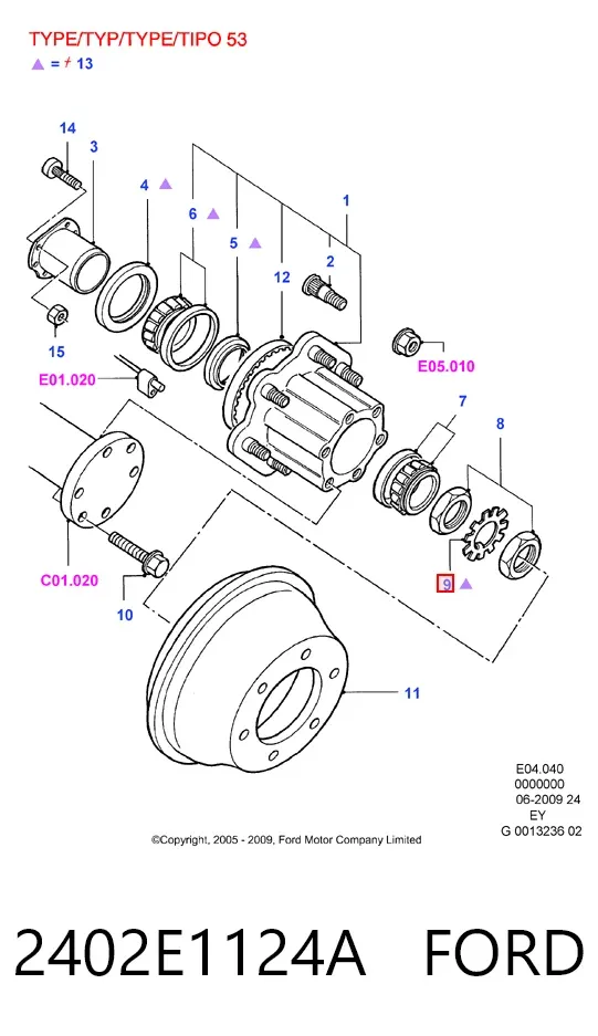 Натяжний ролик 2402E1124A Ford