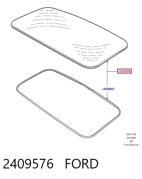 Скло люка даху 2409576 Ford