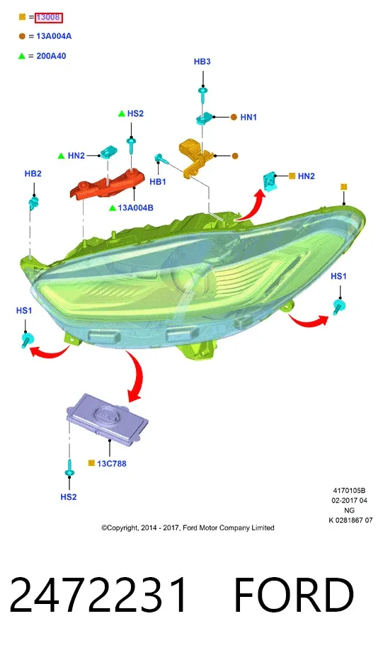 Фара права 2472231 Ford