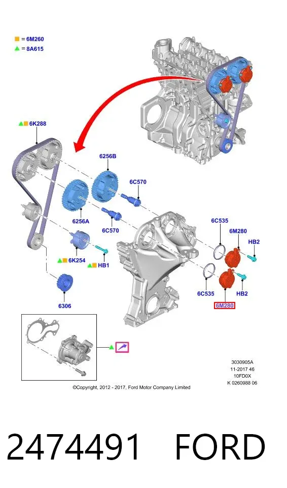 Регулятор фаз газорозподілу 2474491 Ford