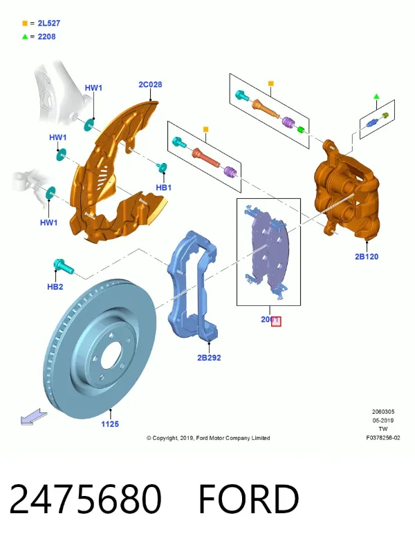 Передні тормозні колодки 2475680 Ford
