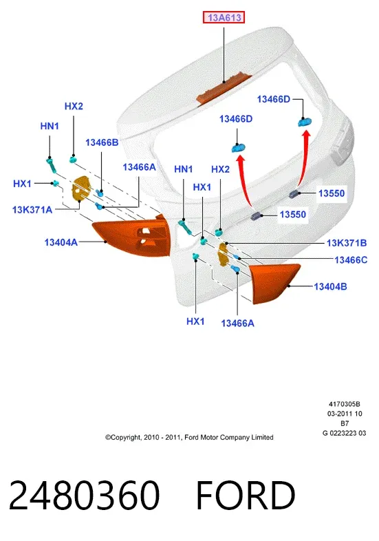 Задній стоп 2480360 Ford