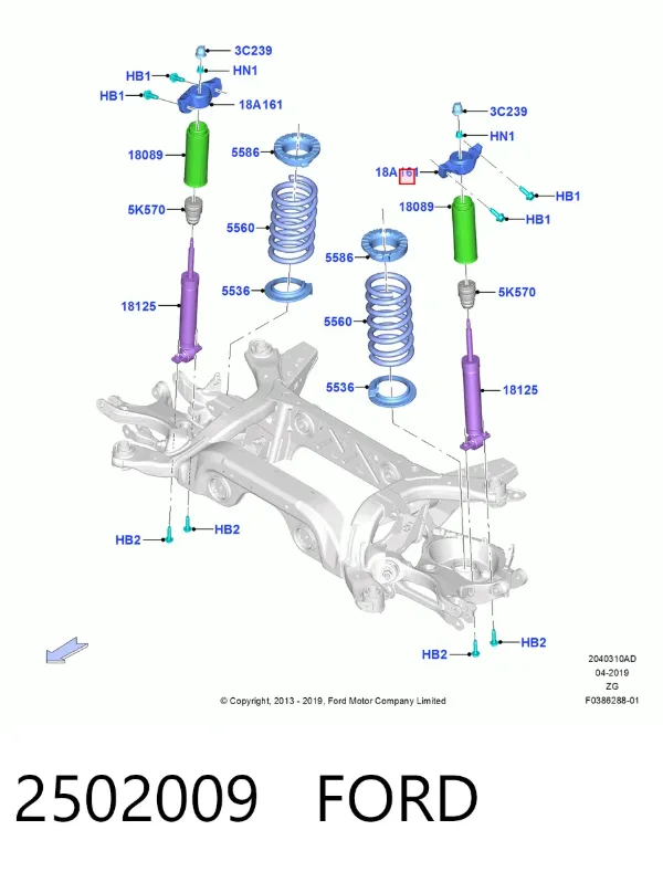 Опора амортизатора заднього 2502009 Ford