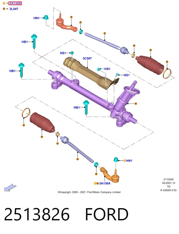 Рульовий наконечник 2513826 Ford