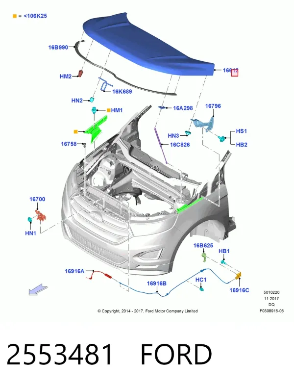 Капот 2553481 Ford