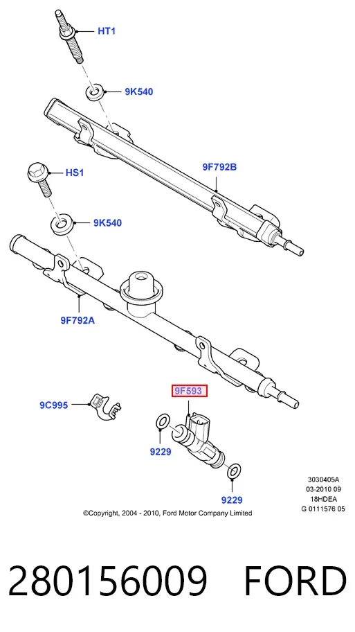Паливні форсунки 280156009 Ford