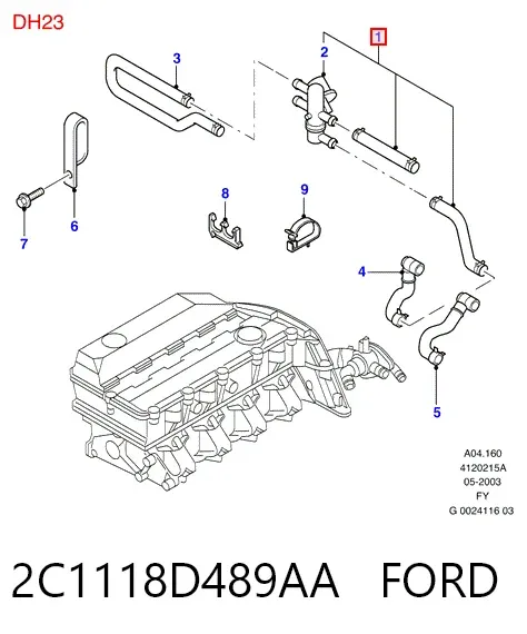 Шланг грубки/обігрівача 2C1118D489AA Ford