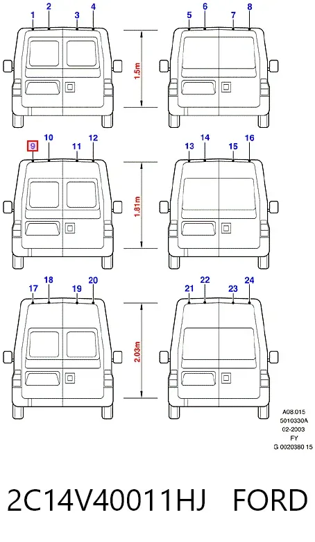 Двері фургона задні, розпашні, ліві 2C14V40011HJ Ford