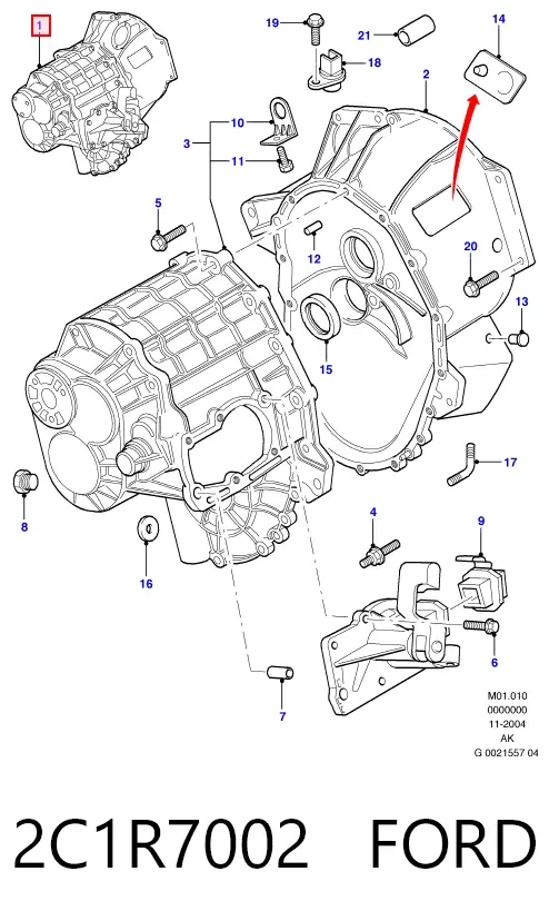 Коробка передач 2C1R7002 Ford