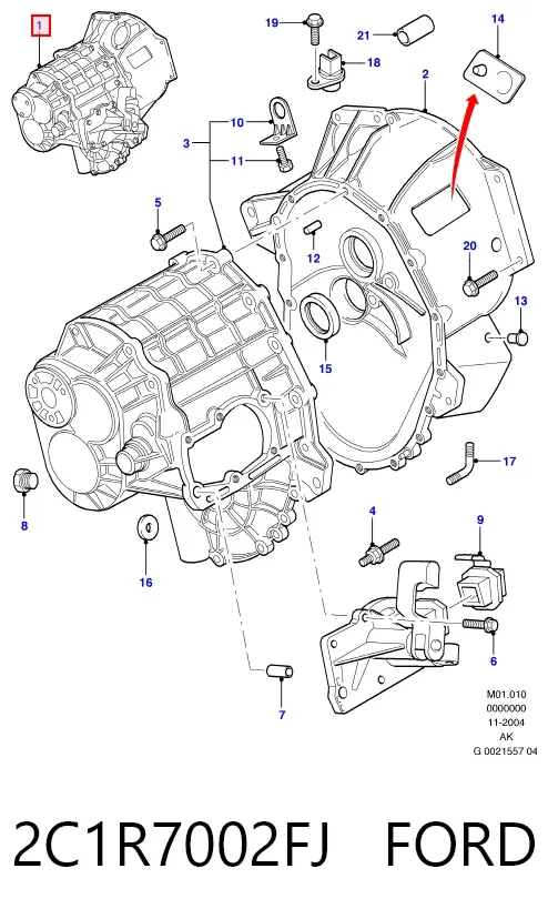 Коробка передач 2C1R7002FJ Ford