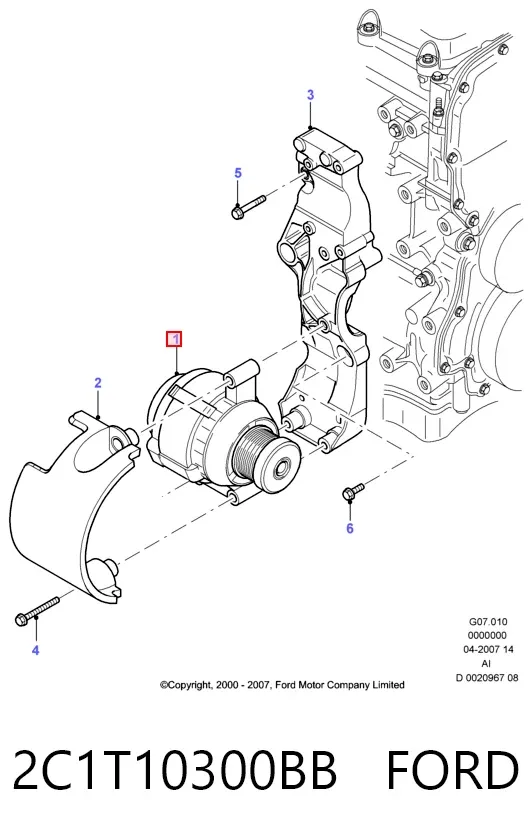 Генератор 2C1T10300BB Ford