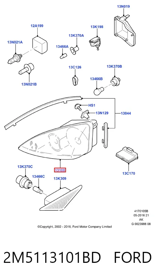 Фара ліва 2M5113101BD Ford