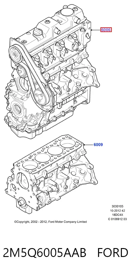 Двигун 2M5Q6005AAB Ford