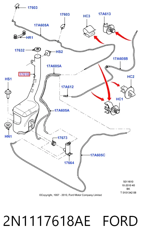Бачок омивача 2N1117618AE Ford
