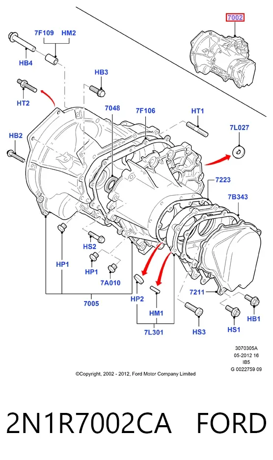 Коробка передач 2N1R7002CA Ford