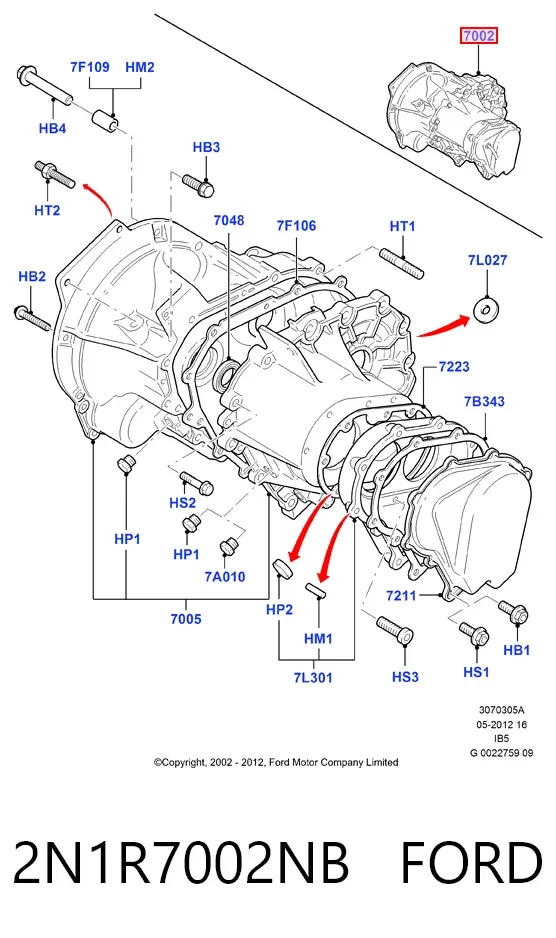 Коробка передач 2N1R7002NB Ford