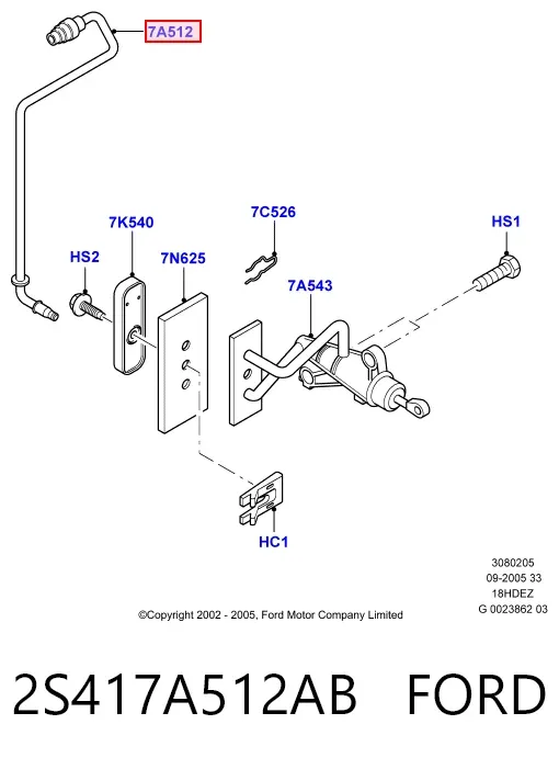 Трубка зчеплення 2S417A512AB Ford